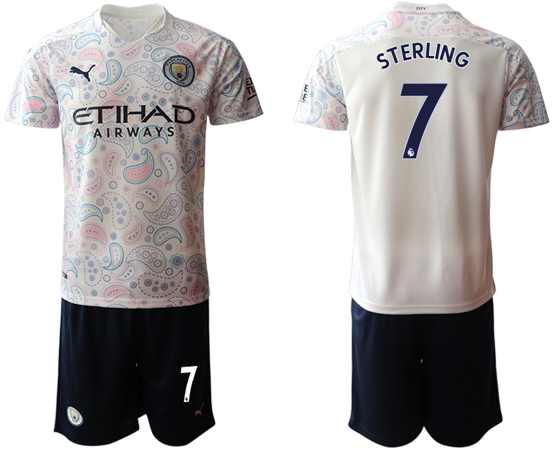 Men 2020-2021 club Manchester City away #7 white Soccer Jerseys->customized soccer jersey->Custom Jersey